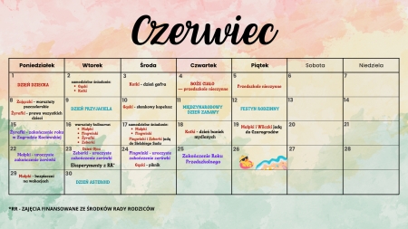 Czerwcowy kalendarz Czwóreczkowy 
