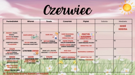 Czerwcowy kalendarz Czwóreczkowy 