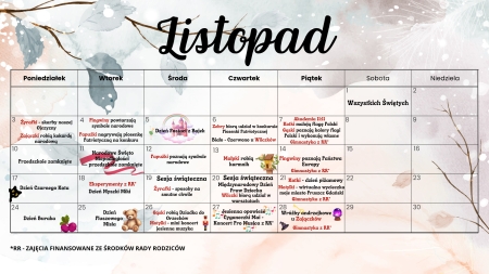 Czwóreczkowy kalendarz listopadowy 