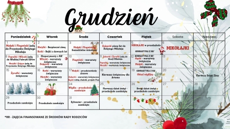 CZWÓRECZKOWY KALENDARZ GRUDNIOWY 